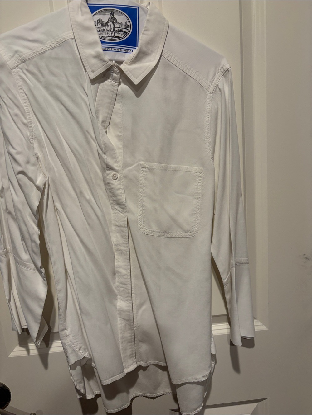 White Long-Sleeve Button-Up Shirt